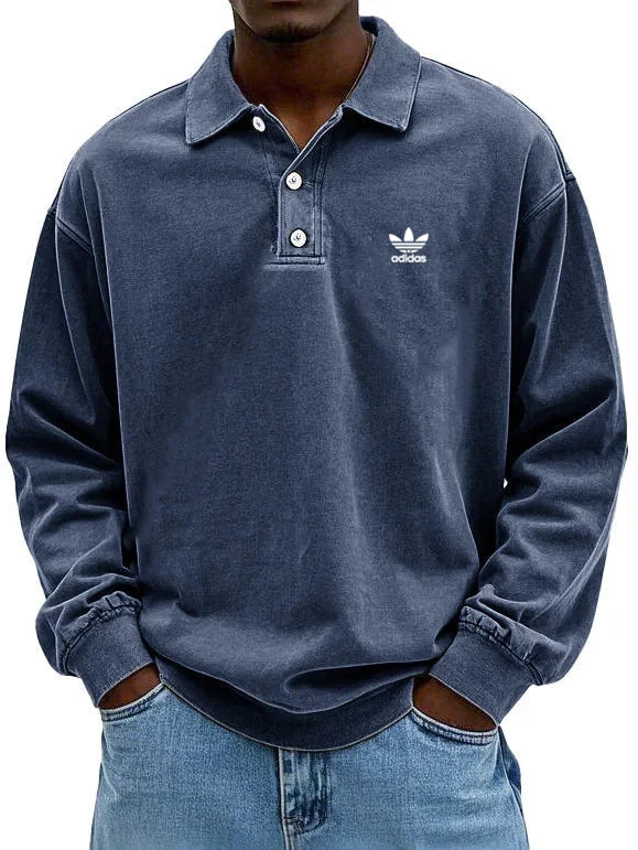аⅾіⅾаѕ – Casual polo met lange mouwen voor heren