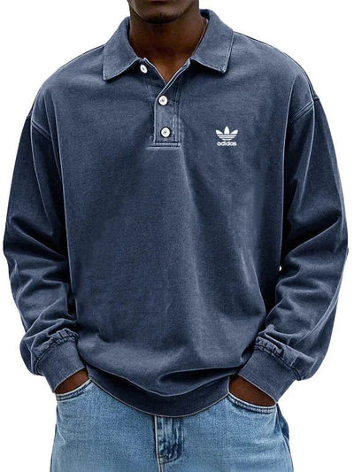 аⅾіⅾаѕ – Casual polo met lange mouwen voor heren