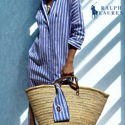 ᏒᎪᏞᏢᎻ ᏞᎪՍᏒЕΝ - Gestreepte overhemdjurk met strikceintuur