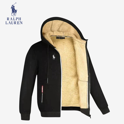 Sherpa-gevoerde hoodie met rits || Magazijnopruiming