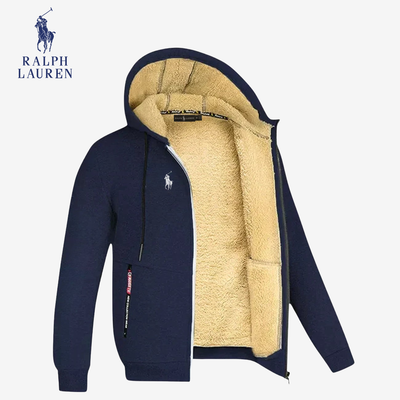 Sherpa-gevoerde hoodie met rits || Magazijnopruiming