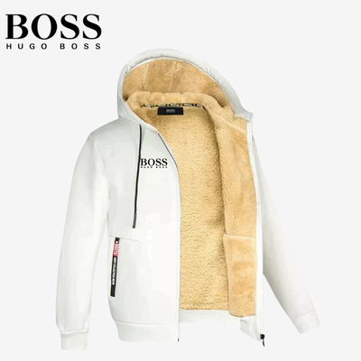 Sherpa-gevoerde hoodie met rits || Magazijnopruiming