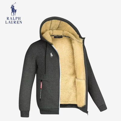 Sherpa-gevoerde hoodie met rits || Magazijnopruiming