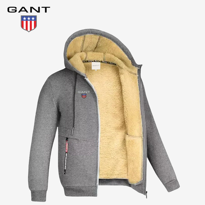 Sherpa-gevoerde hoodie met rits || Magazijnopruiming
