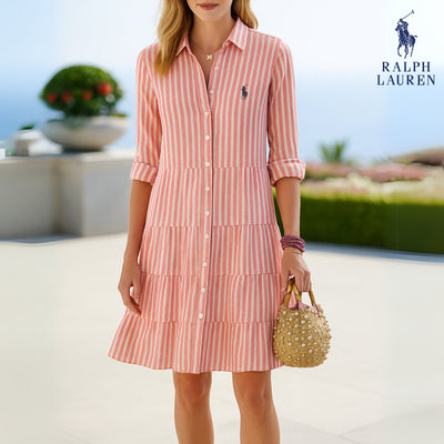 RALPH LAUREN - Gestreepte overhemdjurk