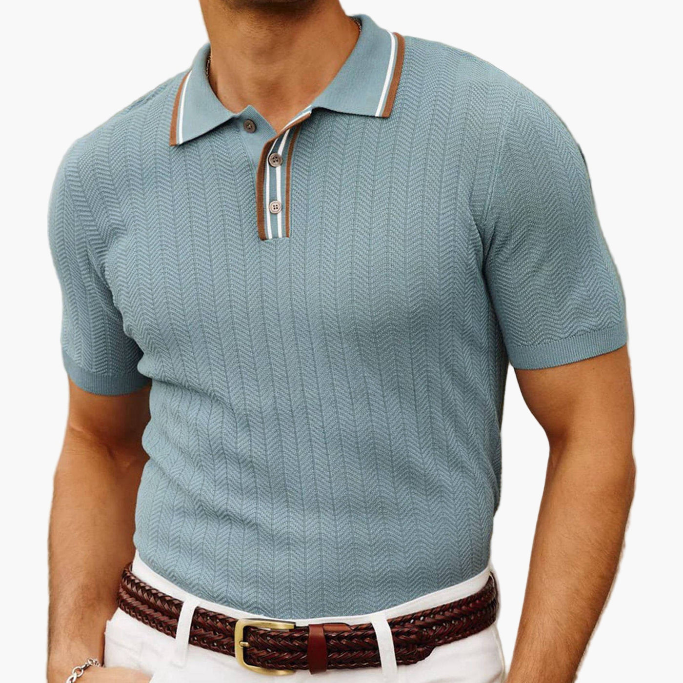 Amalfi Gebreide Poloshirt