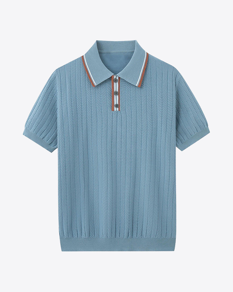 Amalfi Gebreide Poloshirt