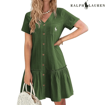 Ꮢаlрh Ꮮаurеn – Zomerjurk met bandjes en getailleerd model