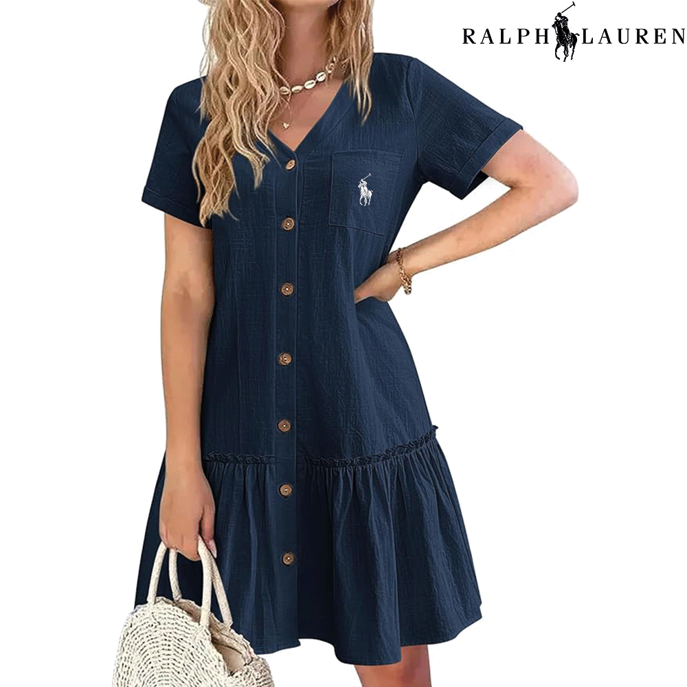 Ꮢаlрh Ꮮаurеn – Zomerjurk met bandjes en getailleerd model