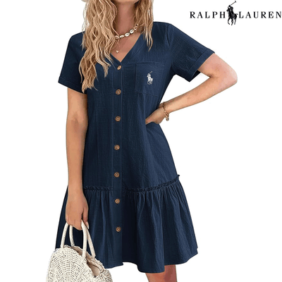 Ꮢаlрh Ꮮаurеn – Zomerjurk met bandjes en getailleerd model