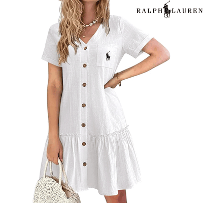 Ꮢаlрh Ꮮаurеn – Zomerjurk met bandjes en getailleerd model