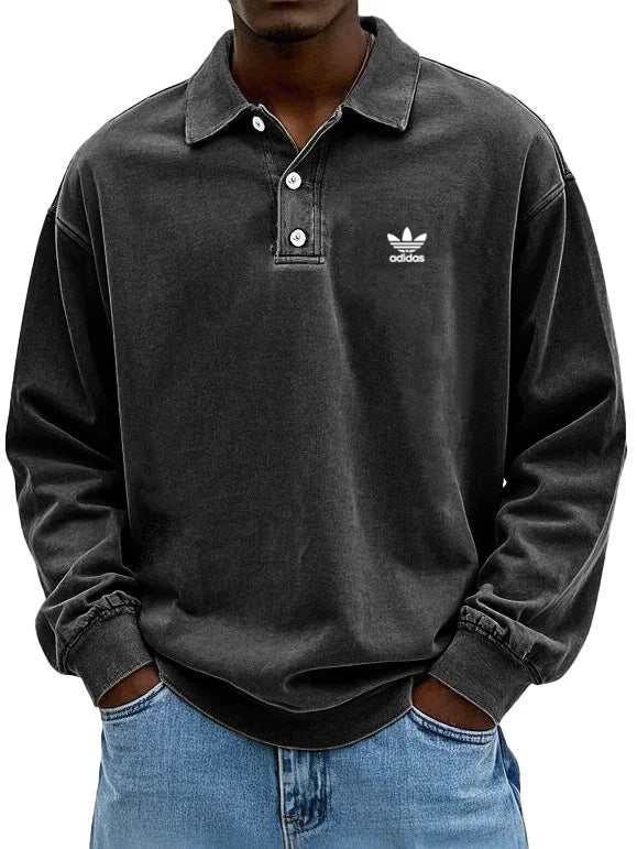 аⅾіⅾаѕ – Casual polo met lange mouwen voor heren