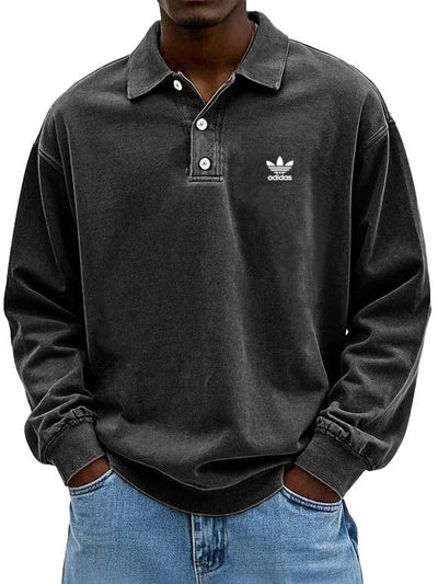 аⅾіⅾаѕ – Casual polo met lange mouwen voor heren